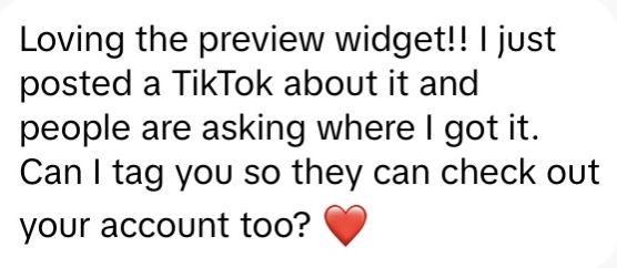 Customer review of the Instagram grid widget for Notion